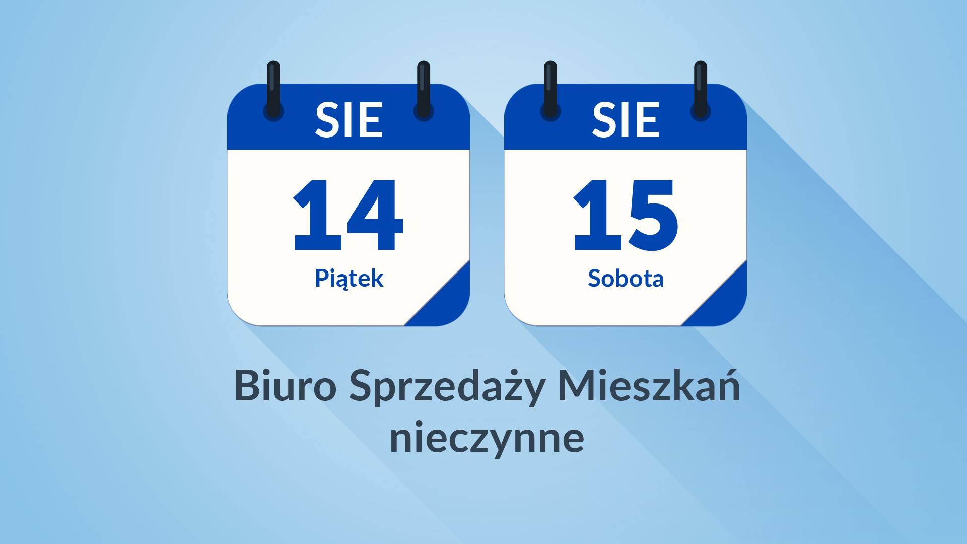 Informacja o godzinach otwarcia Biura Sprzedaży podczas długiego weekendu
